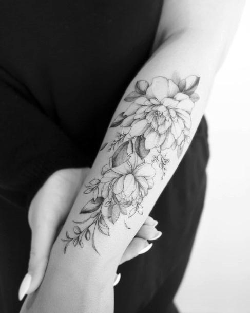 Impressive Ladies Babys Breath Tattoo