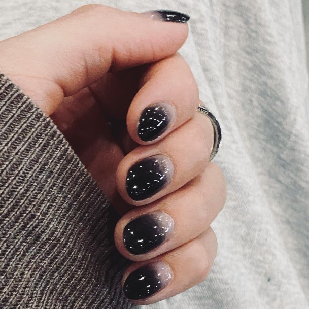 Impressive Ladies Black Ombre Nail