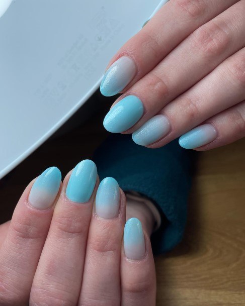 Impressive Ladies Blue Ombre Nail