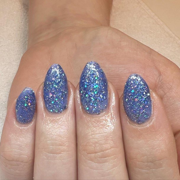 Impressive Ladies Blue Short Nail