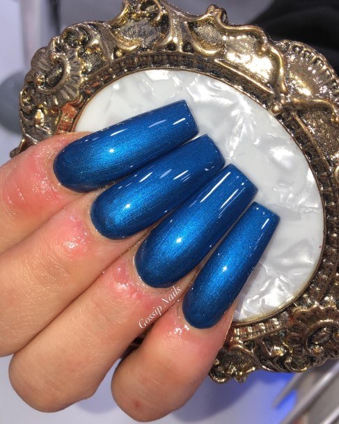 Impressive Ladies Blue Winter Nail
