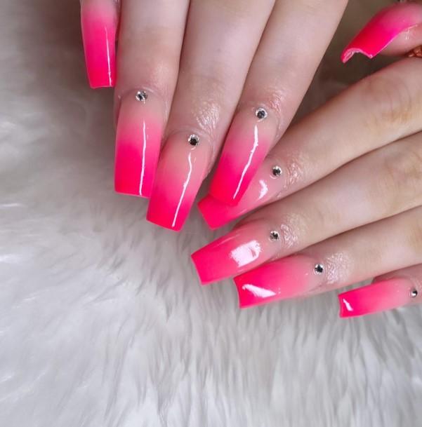 Impressive Ladies Bright Pink Nail