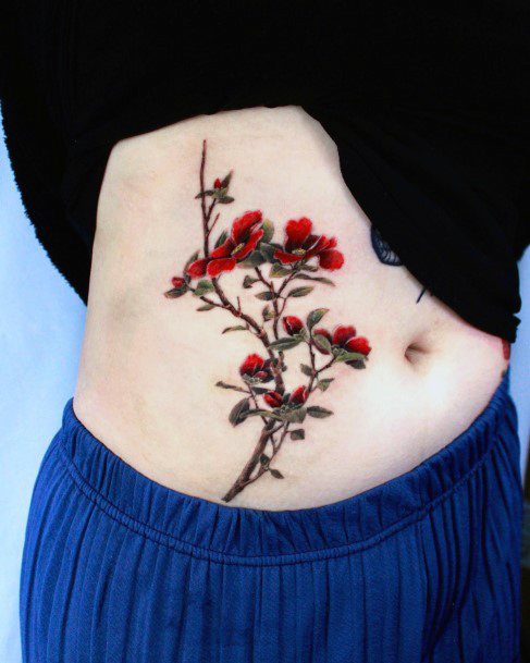 Impressive Ladies Camellia Tattoo