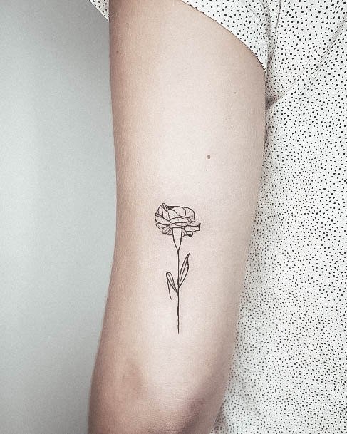 Impressive Ladies Carnation Tattoo