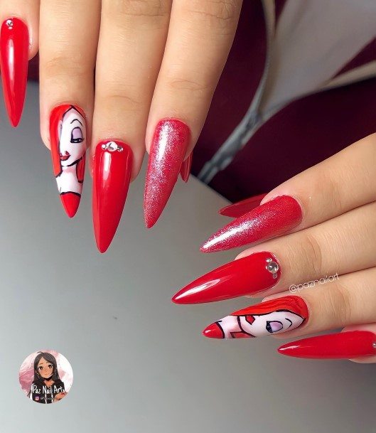 Impressive Ladies Cartoon Nail