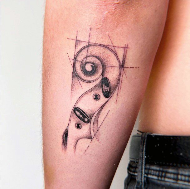 Impressive Ladies Cello Tattoo