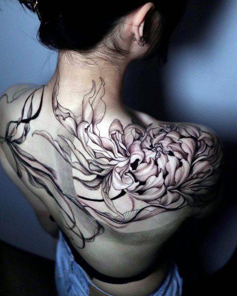 Impressive Ladies Chrysanthemum Tattoo