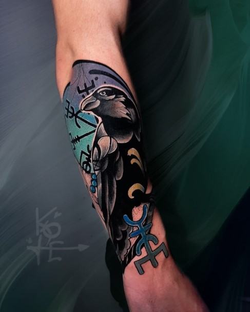 Impressive Ladies Crow Tattoo