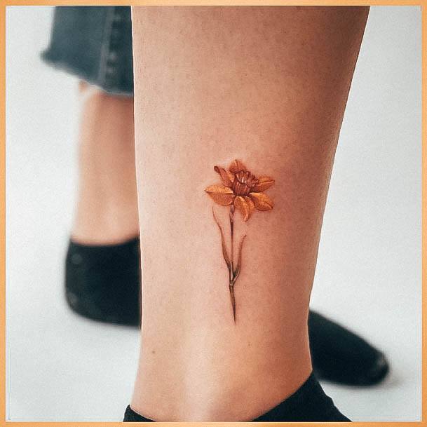 Impressive Ladies Daffodil Tattoo