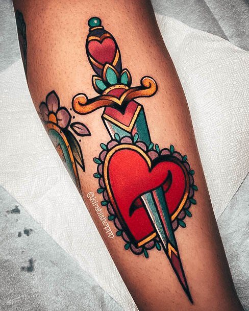 Impressive Ladies Dagger Tattoo