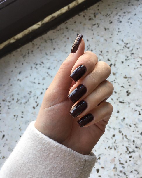 Impressive Ladies Dark Brown Nail