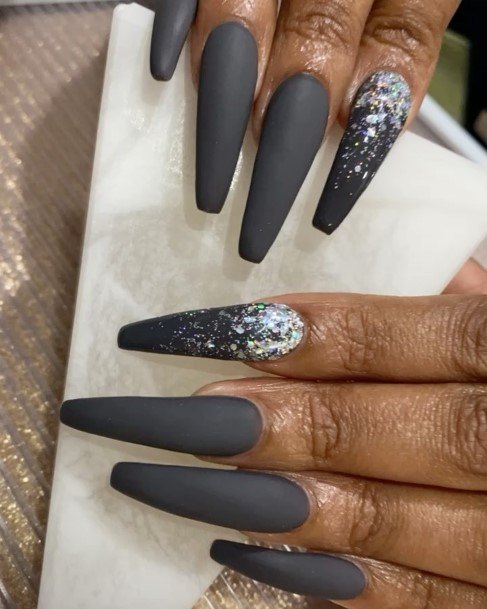 Impressive Ladies Dark Grey Nail