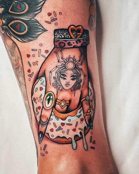 Impressive Ladies Donut Tattoo