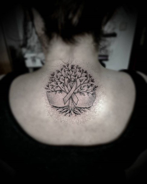 Impressive Ladies Family Tree Tattoo