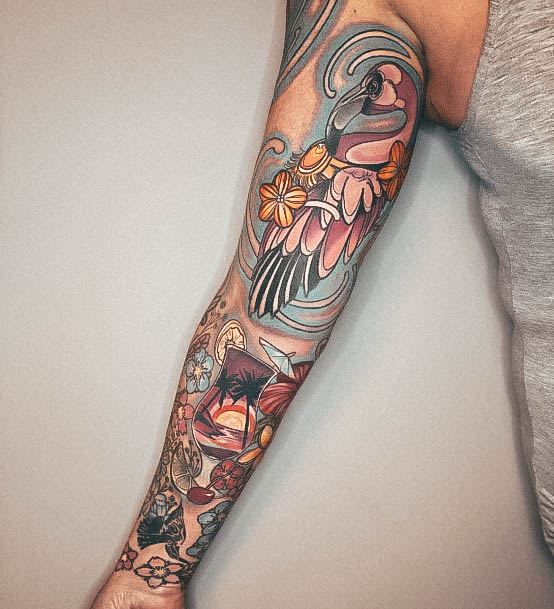 Impressive Ladies Flamingo Tattoo