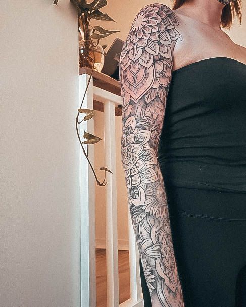 Impressive Ladies Full Sleeve Tattoo