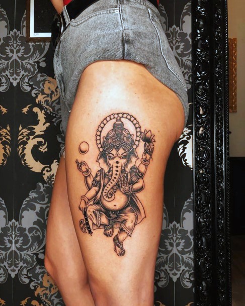 Impressive Ladies Ganesha Tattoo