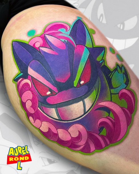 Impressive Ladies Gengar Tattoo