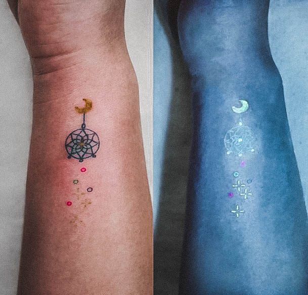 Impressive Ladies Glow In The Dark Tattoo