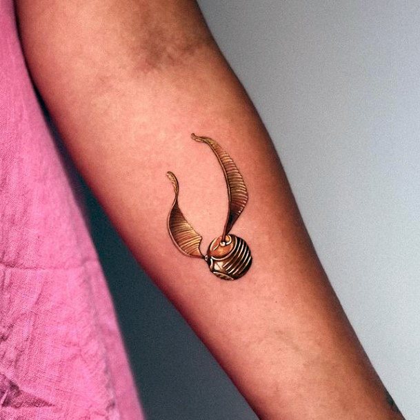 Impressive Ladies Golden Snitch Tattoo