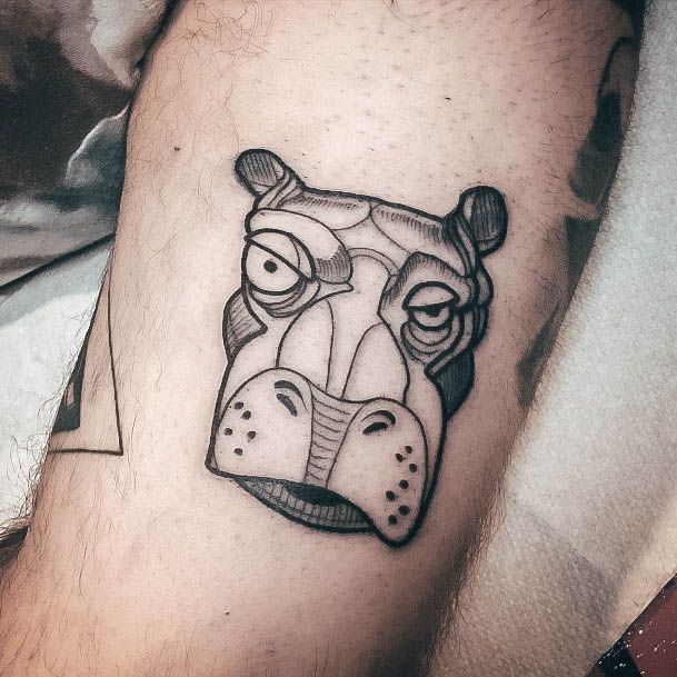 Impressive Ladies Hippo Tattoo