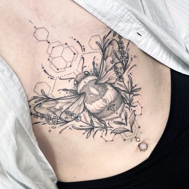 Impressive Ladies Honeycomb Tattoo