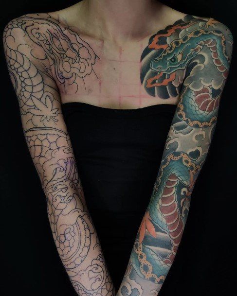 Impressive Ladies Japanese Tattoo