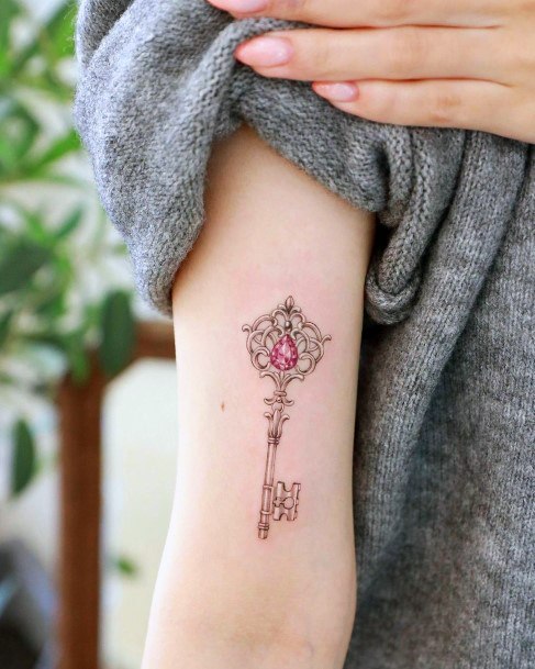 Impressive Ladies Key Tattoo