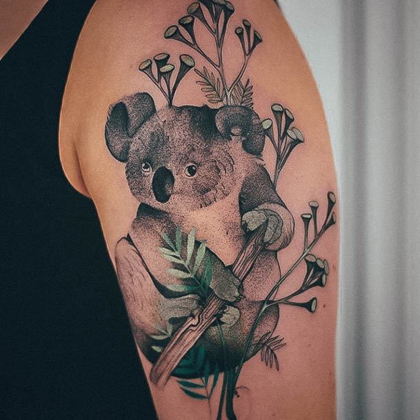 Impressive Ladies Koala Tattoo