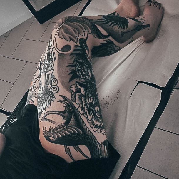 Impressive Ladies Leg Sleeve Tattoo