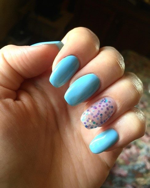 Impressive Ladies Light Blue Nail