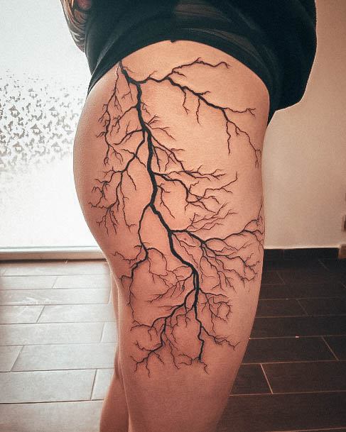 Impressive Ladies Lightning Bolt Tattoo