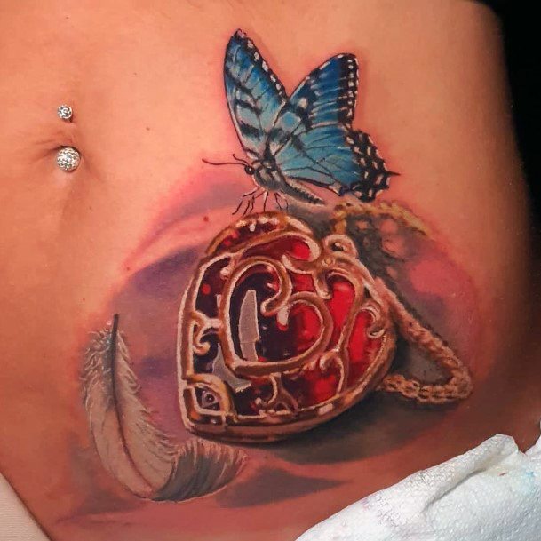 Impressive Ladies Locket Tattoo