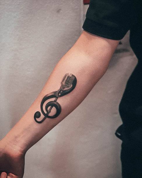 Impressive Ladies Music Note Tattoo