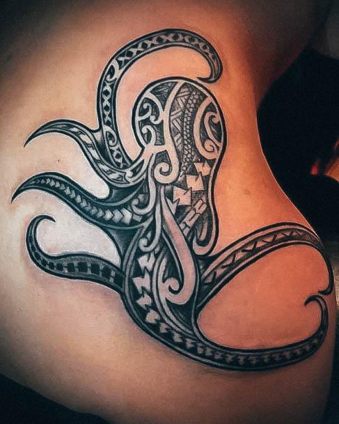 Impressive Ladies Octopus Tattoo Polynesian Tribal