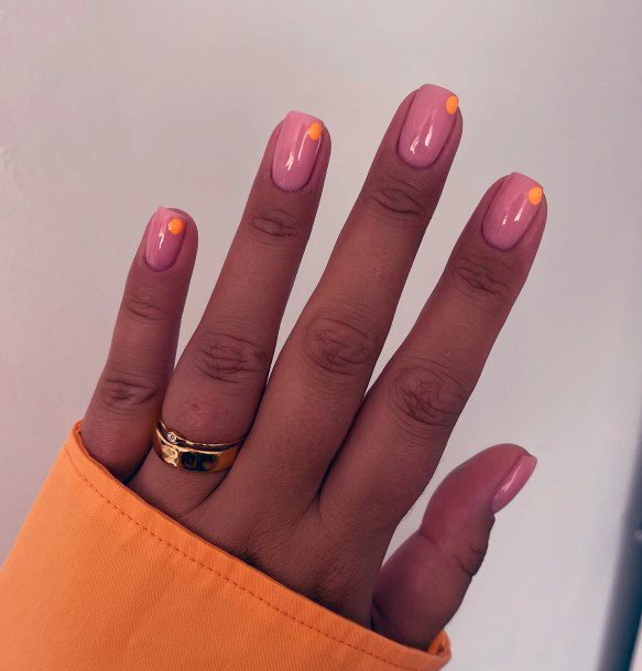 Impressive Ladies Orange Nail