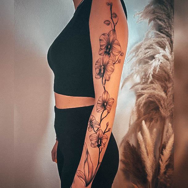 Impressive Ladies Orchid Tattoo