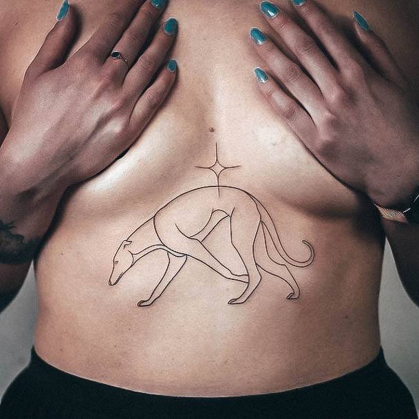 Impressive Ladies Outline Tattoo