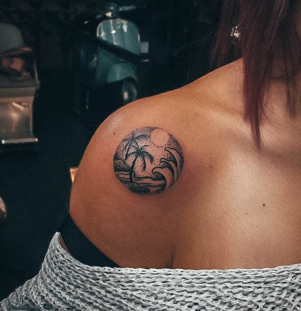 Impressive Ladies Palm Tree Tattoo