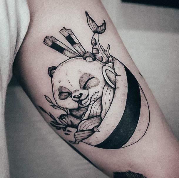 Impressive Ladies Panda Tattoo