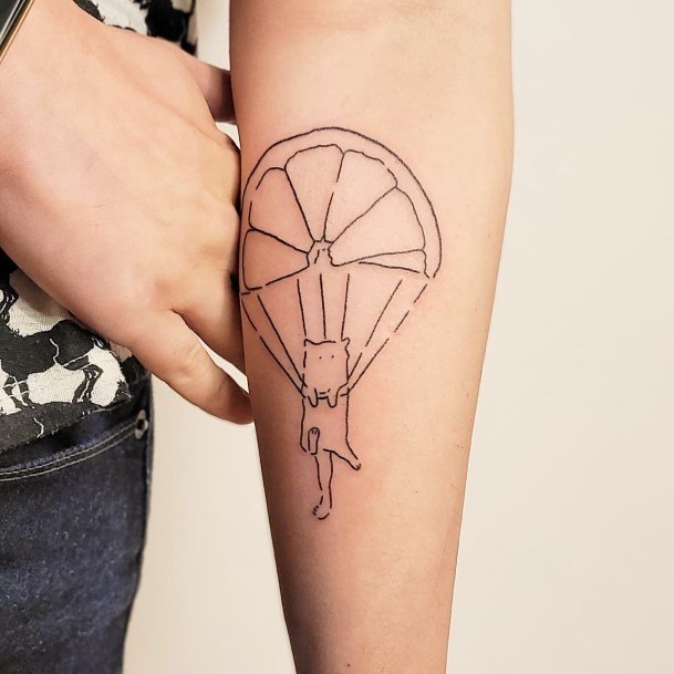 Impressive Ladies Parachute Skydiving Tattoo