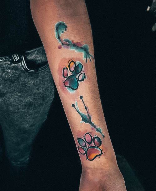 Impressive Ladies Paw Print Tattoo