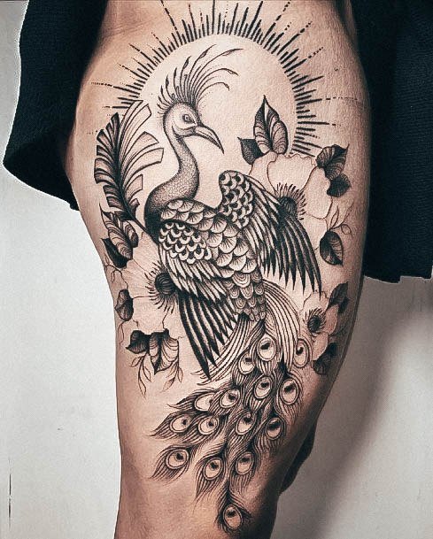 Impressive Ladies Peacock Tattoo