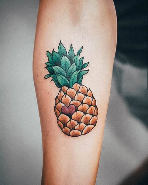 Impressive Ladies Pineapple Tattoo