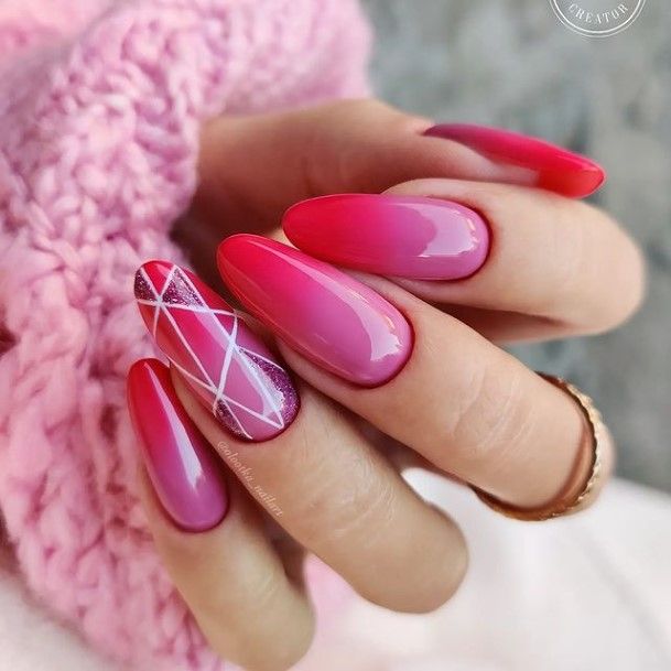 Impressive Ladies Pink Ombre Nail