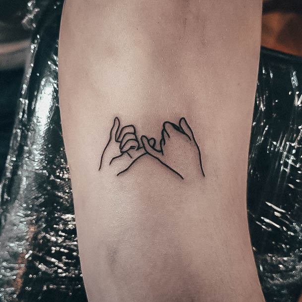 Impressive Ladies Pinky Promise Tattoo