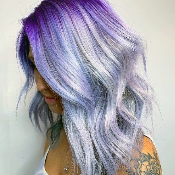 Impressive Ladies Purple Ombre Hairstyles