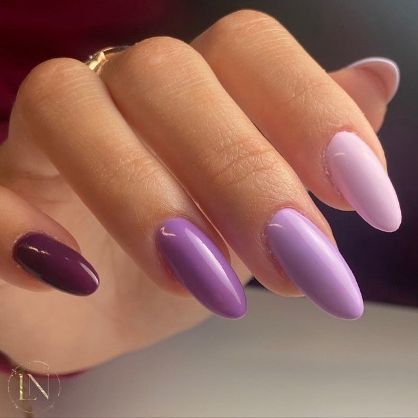 Impressive Ladies Purple Ombre Nail