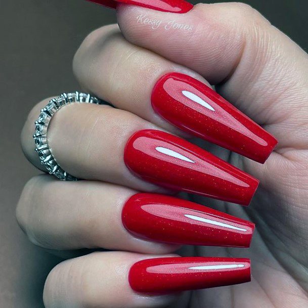 Impressive Ladies Red Dress Nail