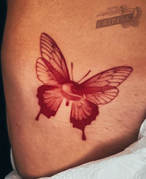 Impressive Ladies Red Ink Tattoo